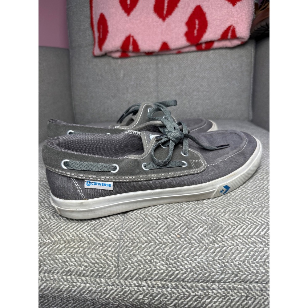 Converse Sea Star Boat Shoes‎ Grey Canvas Suede Mens 9.5 Womens 11